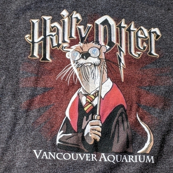 Hairy otter vancouver aquarium souvenir tee harry potter large unisex - Picture 2 of 2